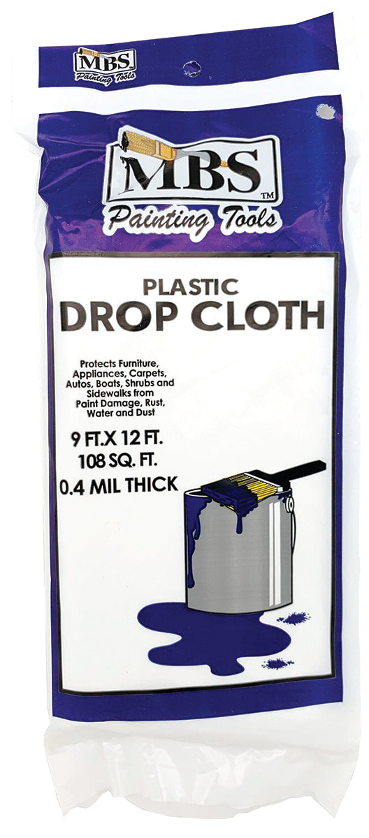9' x 12' 0.4mm High Density Plastic Drop Cloth