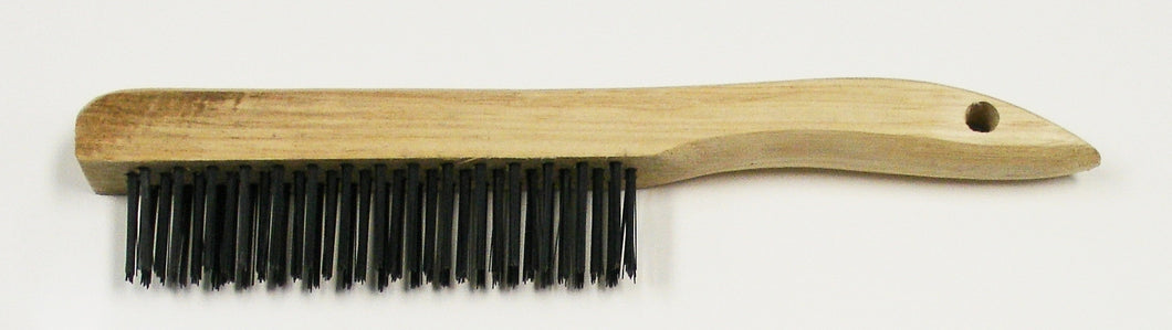 MBS 4 Row Wire Brush with Wooden Shoe Handle