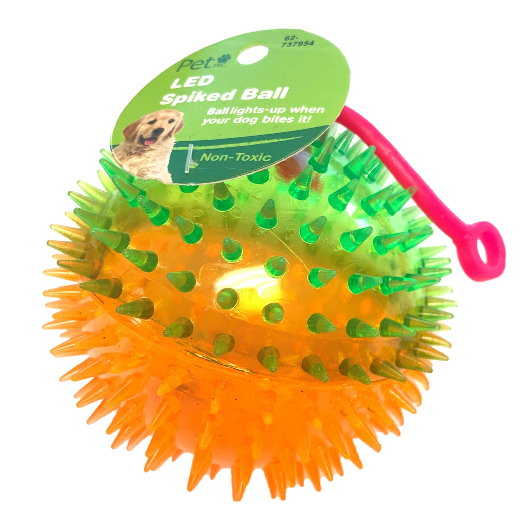 LED Spike Ball Dog Toy, Assorted Colors
