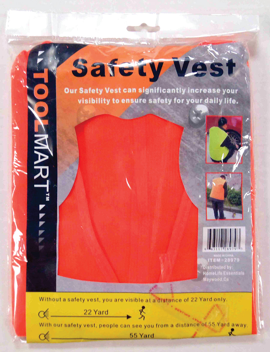 Safety Vest Orange Increases Visibility