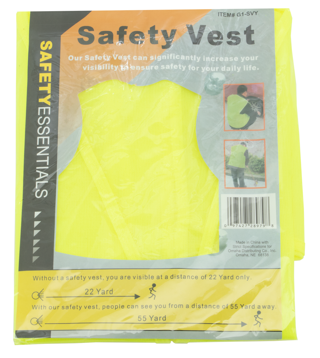 Safety Vest Yellow Extra Large Increases Visibility