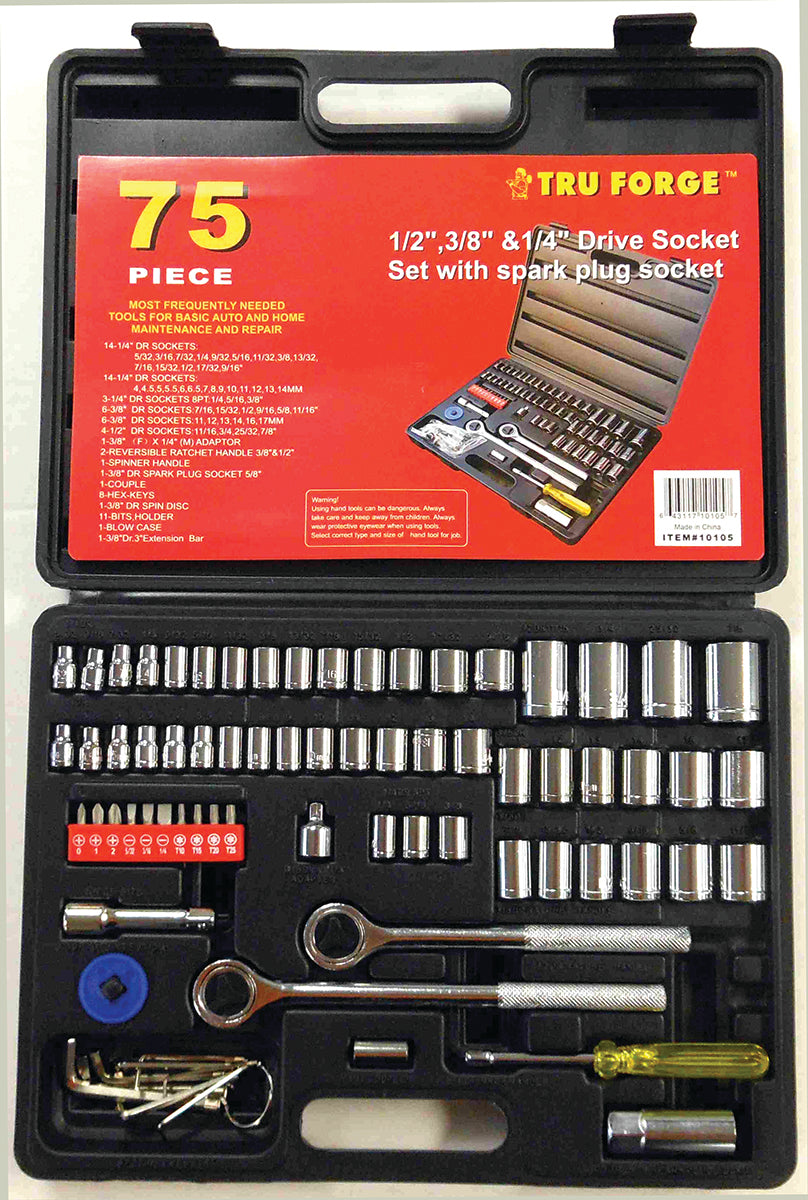 75pc Socket Set with Storage Case