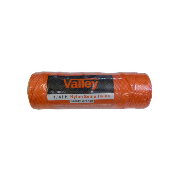 Valley 1/4# Nylon Seine Twine, Florescent Orange