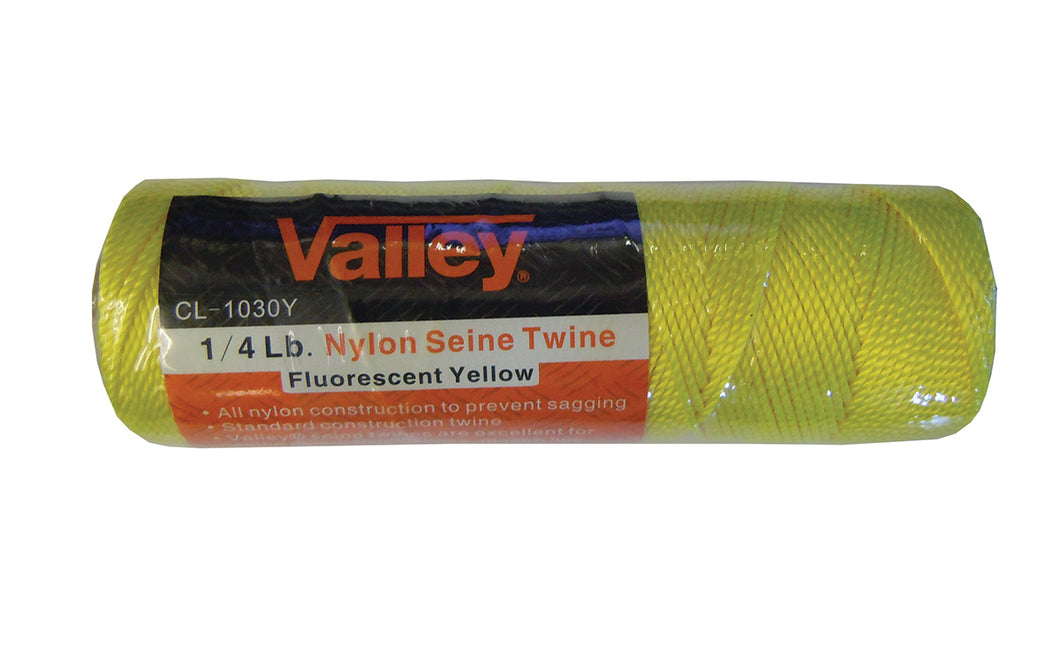 Valley 1/4# Nylon Seine Twine, Fluorescent Yellow