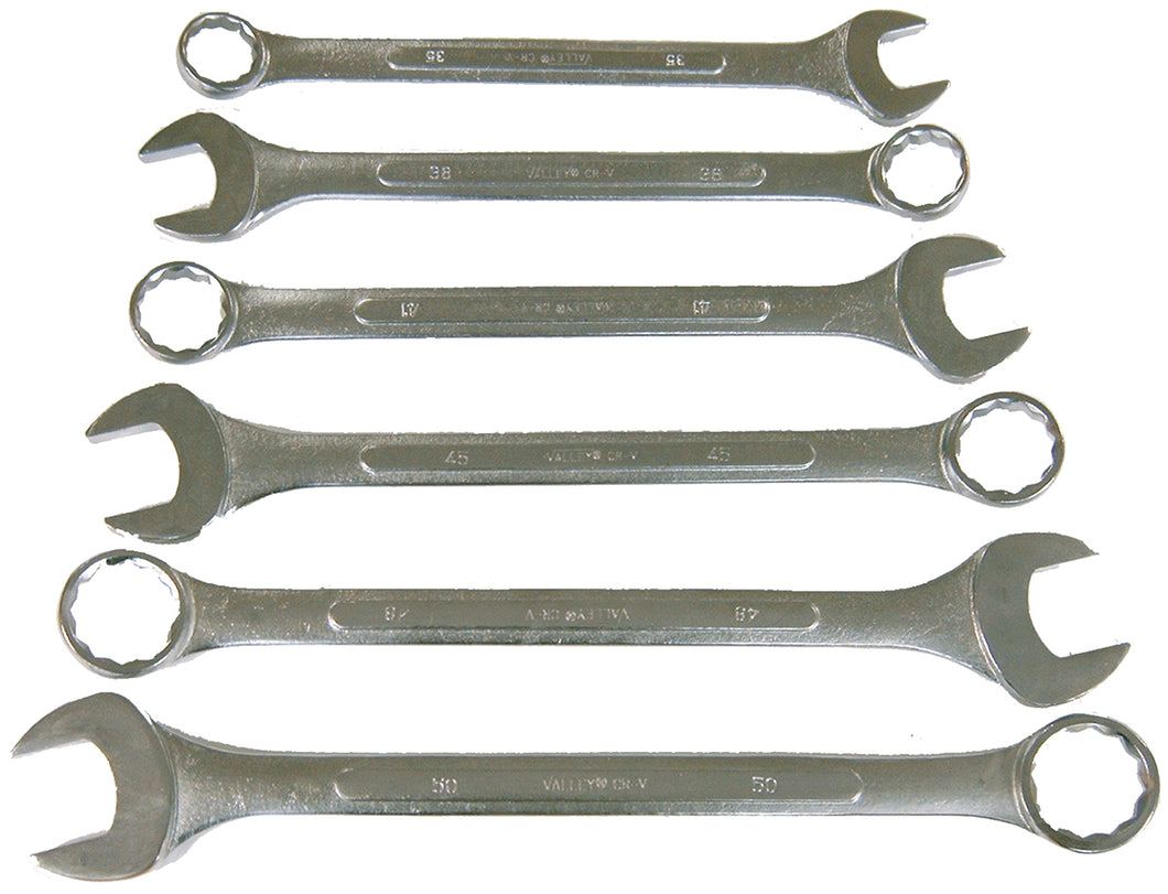 Valley 6pc Jumbo Metric Combination Wrench Set 35mm-50mm